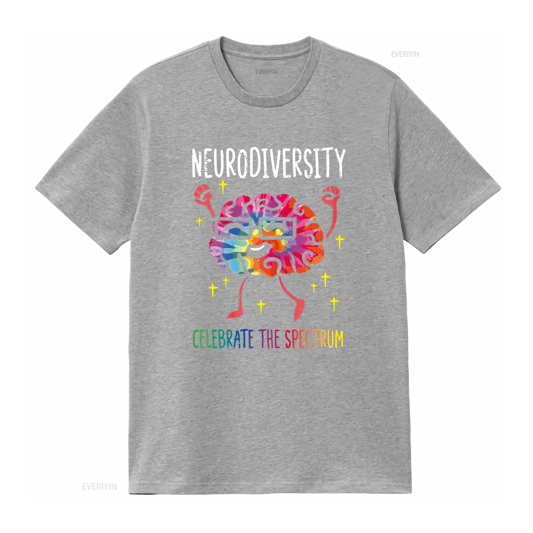 Neurodiversity Brain Autism Awareness ASD ADHD Women T Shirt Black Large vintage Washed Unisex designer clothes S