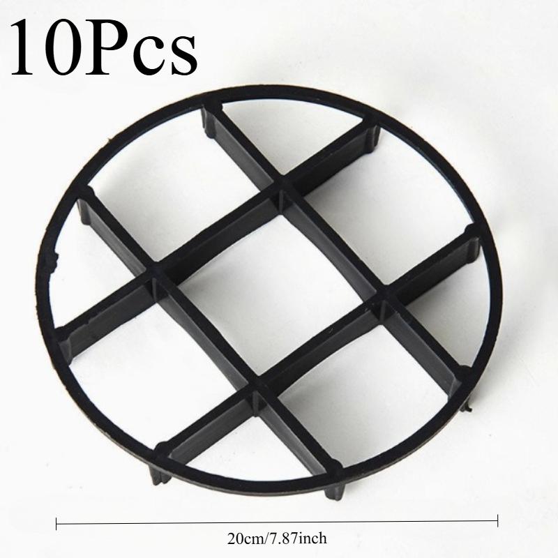 10Pcs 12cm/20cm Grid Design Flower Pot Trays - Anti-root Rot Trays, Flower Pot Brackets, Breathable Circular Drainage Racks, Flo