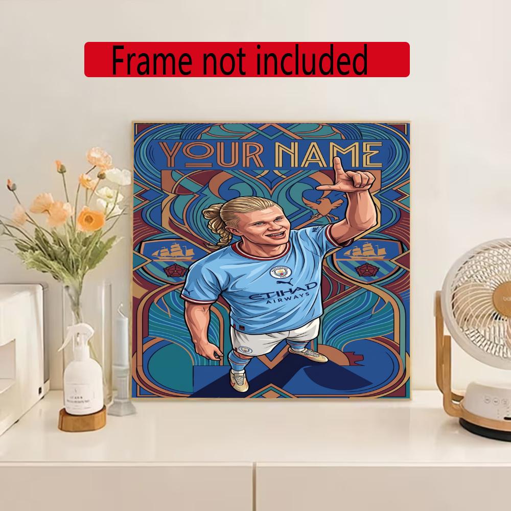 Haaland Personalized Text Diamond Painting Round Diamond Mosaic Rhinestones Diamond Embroidery Craft Kit Wall Decor Without Frame