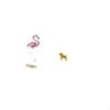 Flamingo Resin Statue Bird Sculpture Modern Art Garden Figurine Metal Stand Yard Pond Flowerbed