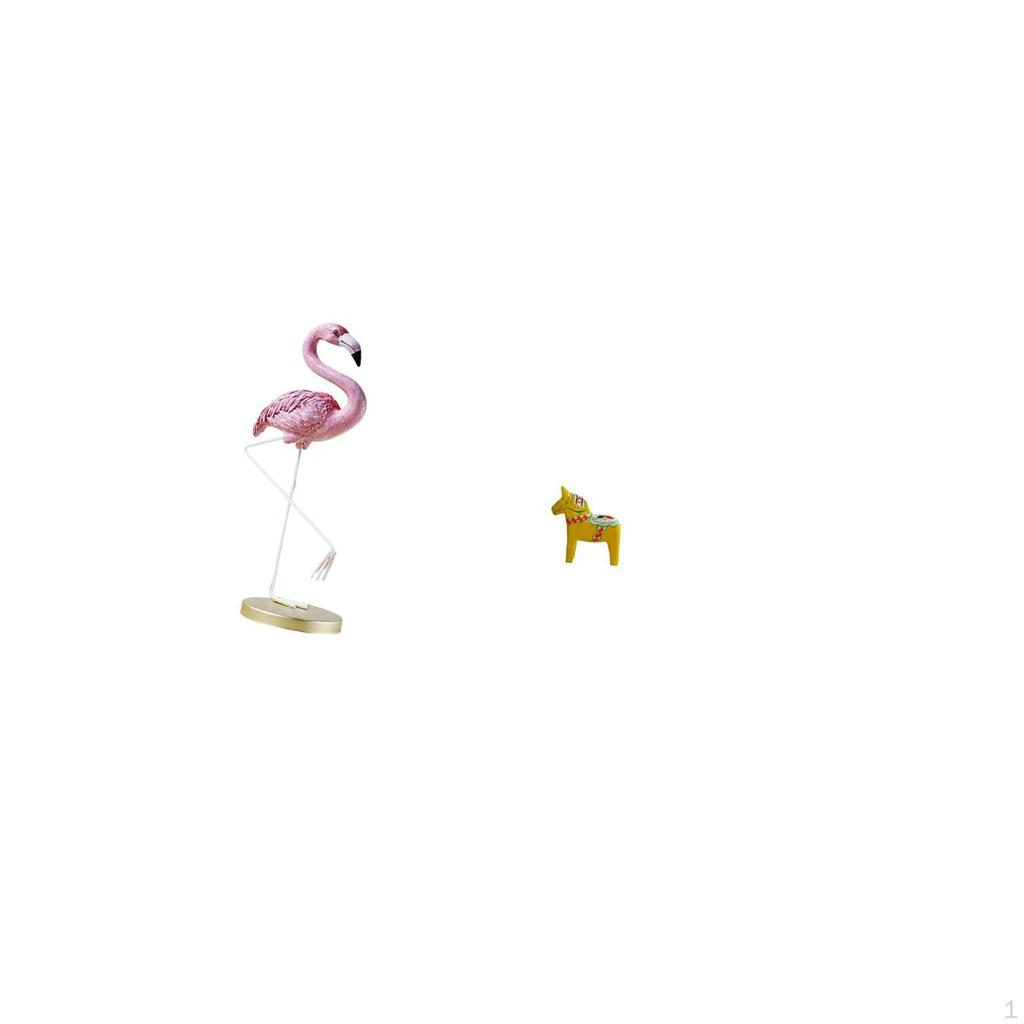 Flamingo Resin Statue Bird Sculpture Modern Art Garden Figurine Metal Stand Yard Pond Flowerbed