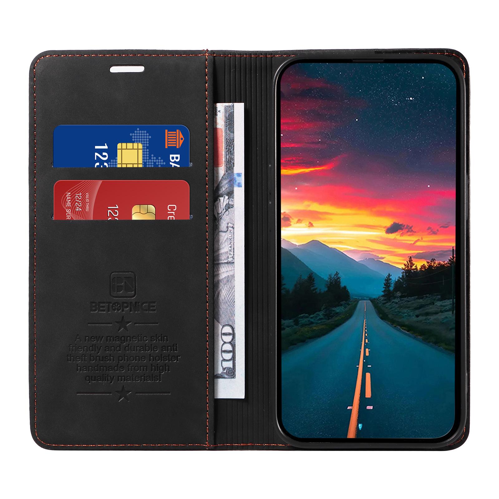 

For Honor X8c 4G Case Magnetic Closure RFID Blocking Wallet Stand Leather Phone Cover Brown