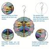 Hanging Wind Chime with Colorful Dragonfly Pattern 2D Kinetic Metal Art for Outdoor Courtyard Balcony Garden Decor