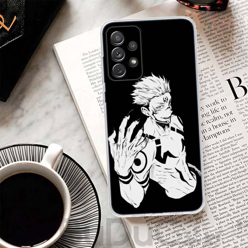 Black White Kaisen J-Jujutsu Cover For Samsung Galaxy A52 A42 A32 A22 A12 A50 A51 Phone Case A70 A71 A40 A41 A30S A31 A20E A21S