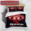 3pcs Duvet Cover Set (1*Duvet Cover + 2*Pillowcase, Without Core), Custom Name Manchester Football F.C Pattern Bedding Set, Home Bedroom Decor Gift