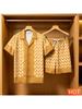 Men's Summer Set: Stylish 3D Striped Print Short Sleeve Shirt and Shorts