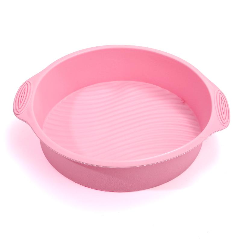 FAIS DU Upgraded Cake Silicone Baking Pan with Handle Round Silicone Molds Bakeware for Cakes Mousse Pastry Cake Decorate Tools