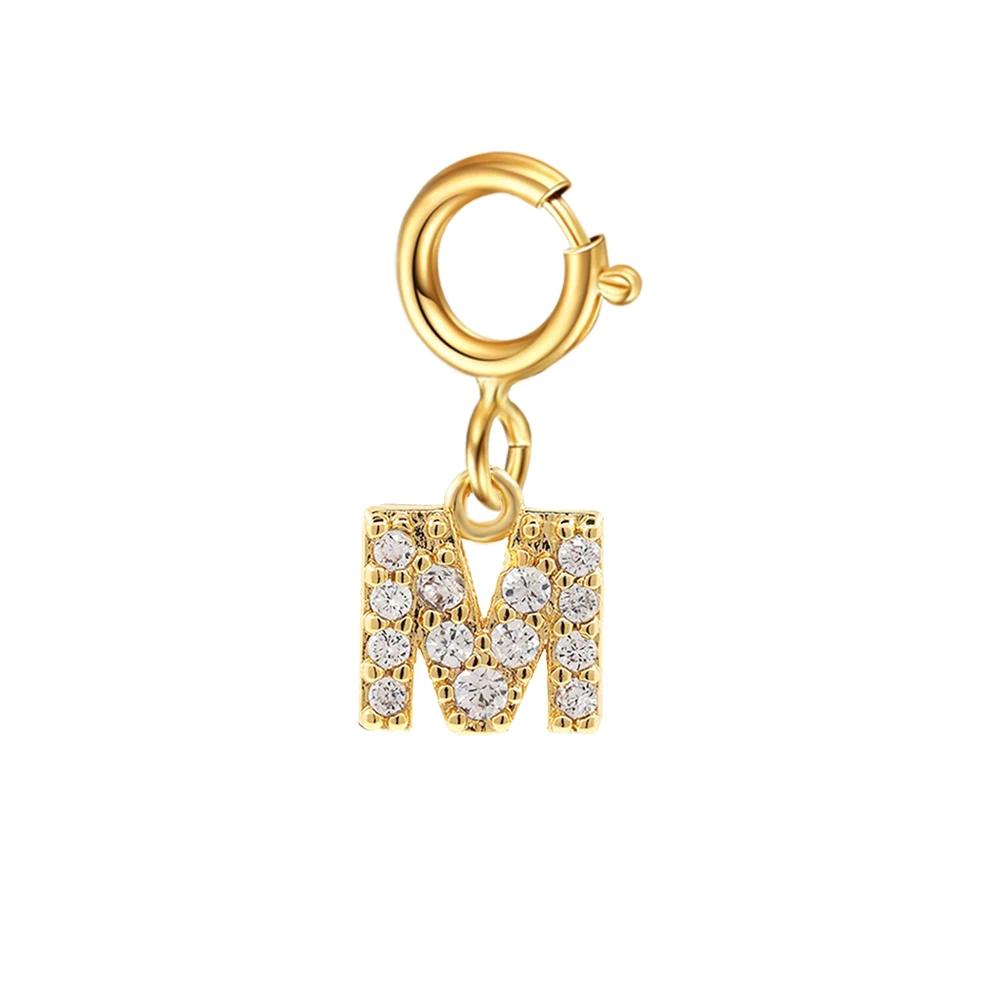 Alphabet Anfangsbuchstabe Anhänger Zirkonia Buchstabenanhänger für Zirkon Herstellung Halskette Ohrring Zirkonia Schlüsselanhänger DIY Zubehör