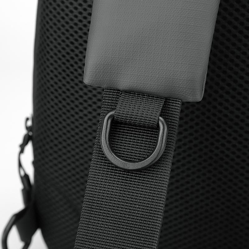 Sporty Men's Waterproof Sling Bag - USB Power Bank Port + Multi-Compartment Chest Pack (Anti-Sweat & Durable Design)