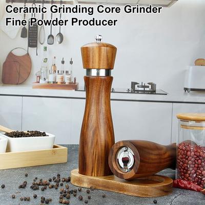 Holz Salz- und Pfefferstreuer Verstellbar Einfache Bedienung Duftende Gewürzmühle Nuss Verstellbare Mühle Geburtstagsgeschenke