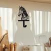 Black Horse Wall Hook Key Hanger with Horse Silhouette Wall Mounted Iron Hook Entryway Organizer for Keys Bags Hats Coats