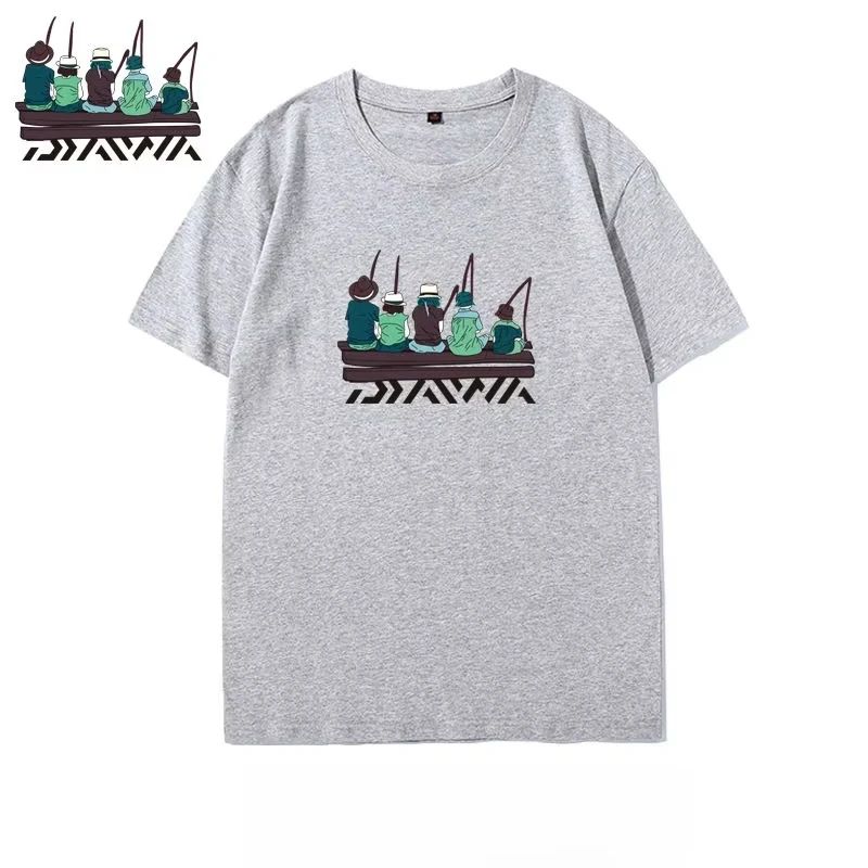 Herren Baumwolle Locker Angeln Freunde Party Kleidung Outdoor Angeln Kurzarm T-Shirt Neu Meeresangeln Halbarm Tide