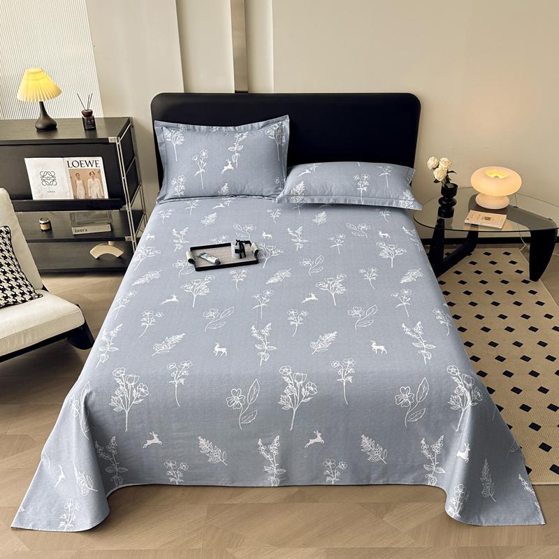 Vintage Style Floral Pattern 100% Cotton Bed Sheet Set Dark Color Flowers Luxurious Bedspread with Pillowcases Queen Bedding Set