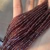 5 Stränge, Naturstein Spinellperlen, Boho Rötlich-Braune Lose Zwischenperlen, 2mm, 3mm für DIY Halskette, Armband, Fußkettchen Zubehör Unisex Basteln 38cm