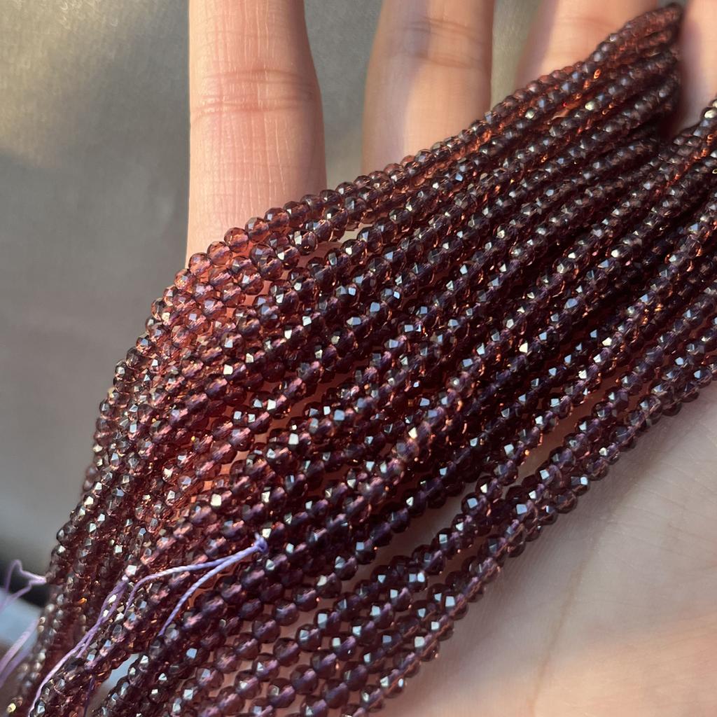 5 Stränge, Naturstein Spinellperlen, Boho Rötlich-Braune Lose Zwischenperlen, 2mm, 3mm für DIY Halskette, Armband, Fußkettchen Zubehör Unisex Basteln 38cm