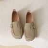 One-pedal shallow single shoes female 2025 autumn new fairy style evening niche design flat single shoes Doudou shoes