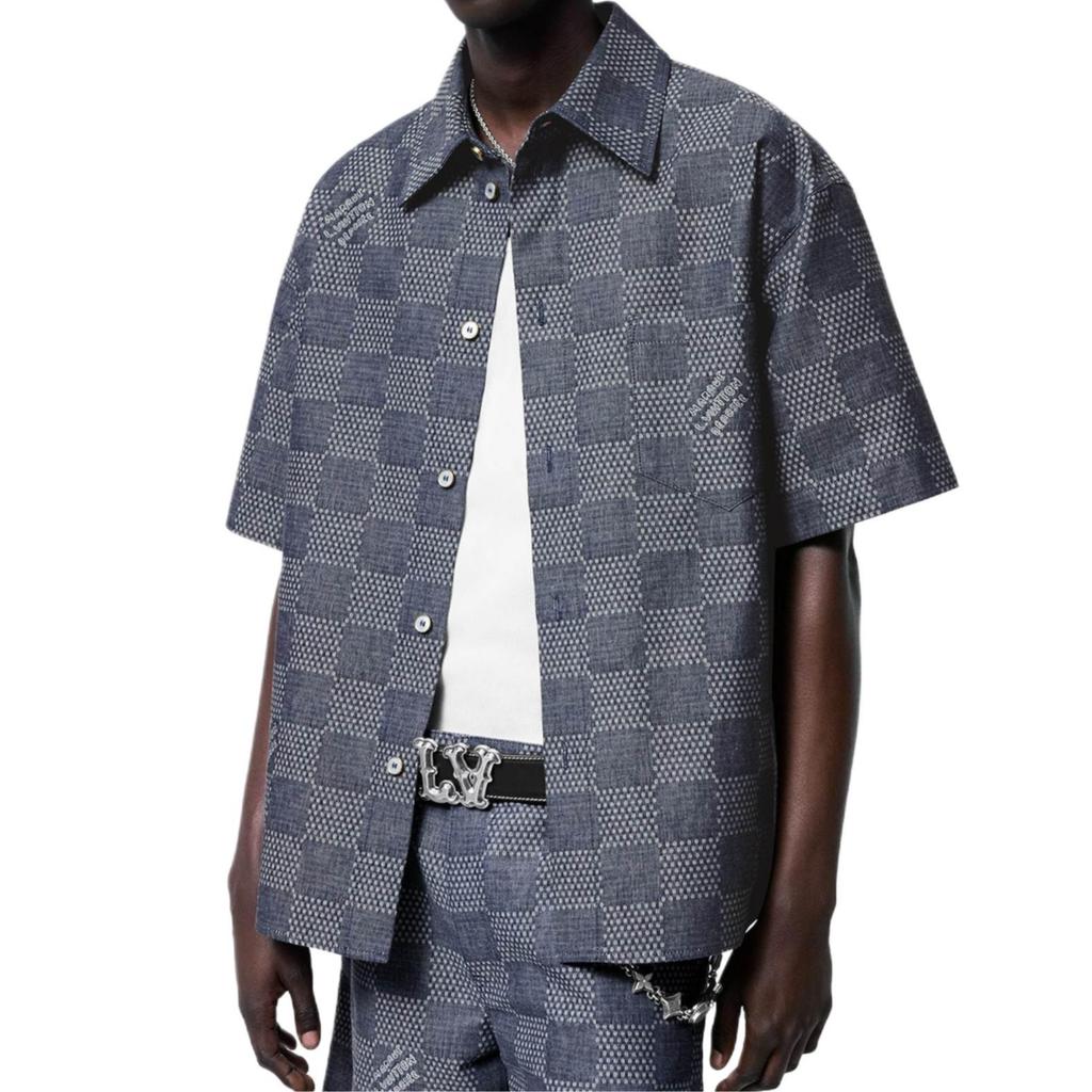 Louis Vuitton Damier Short-Sleeved Chambray Shirt 1AFXLP