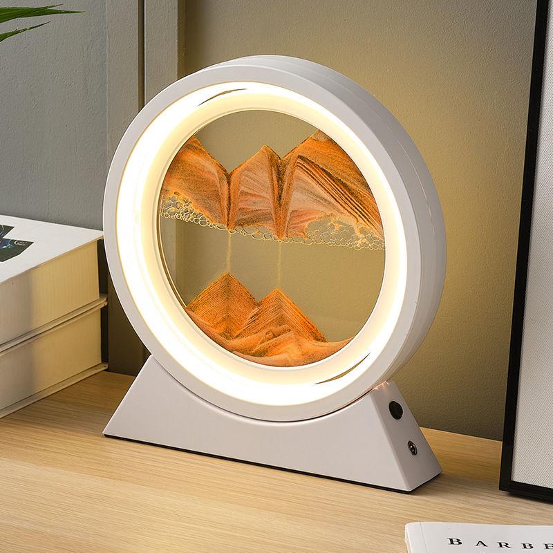 Sandscape Kinetic Sand Art Picture Quicksand Table Lamp Dynamic Liquid Hourglass Moving Sand Painting Flowing Sand Home Decor