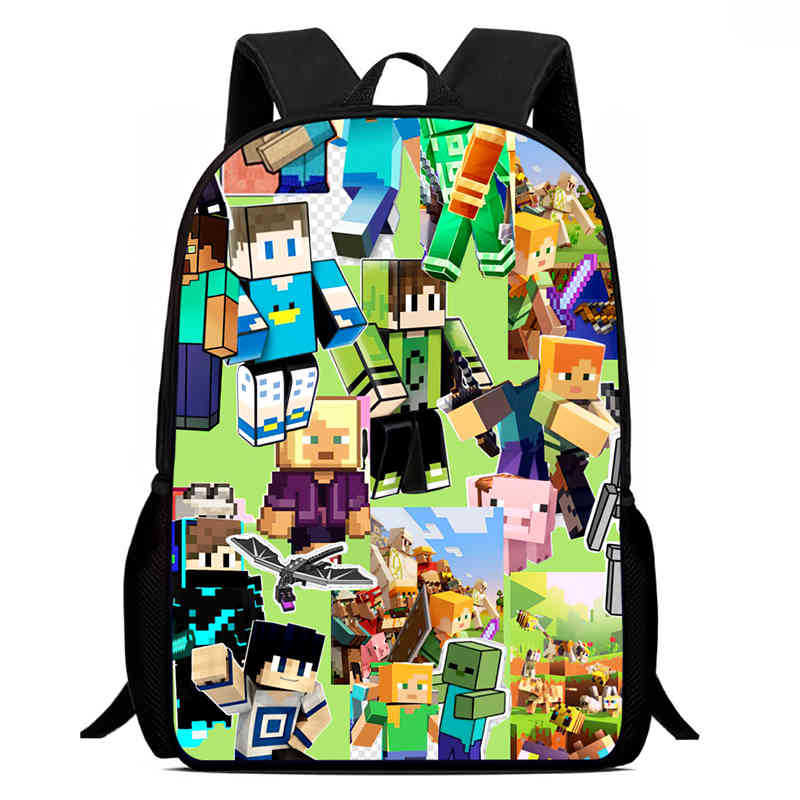 Minecraft Printed Backpack Children'S Elementary School Bag
