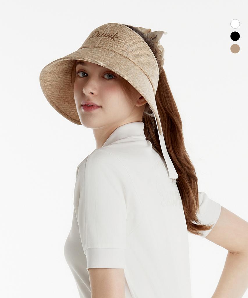 DUVIK Women'S Over-Wide Brim Ribbon Sun Visor De2Wap722