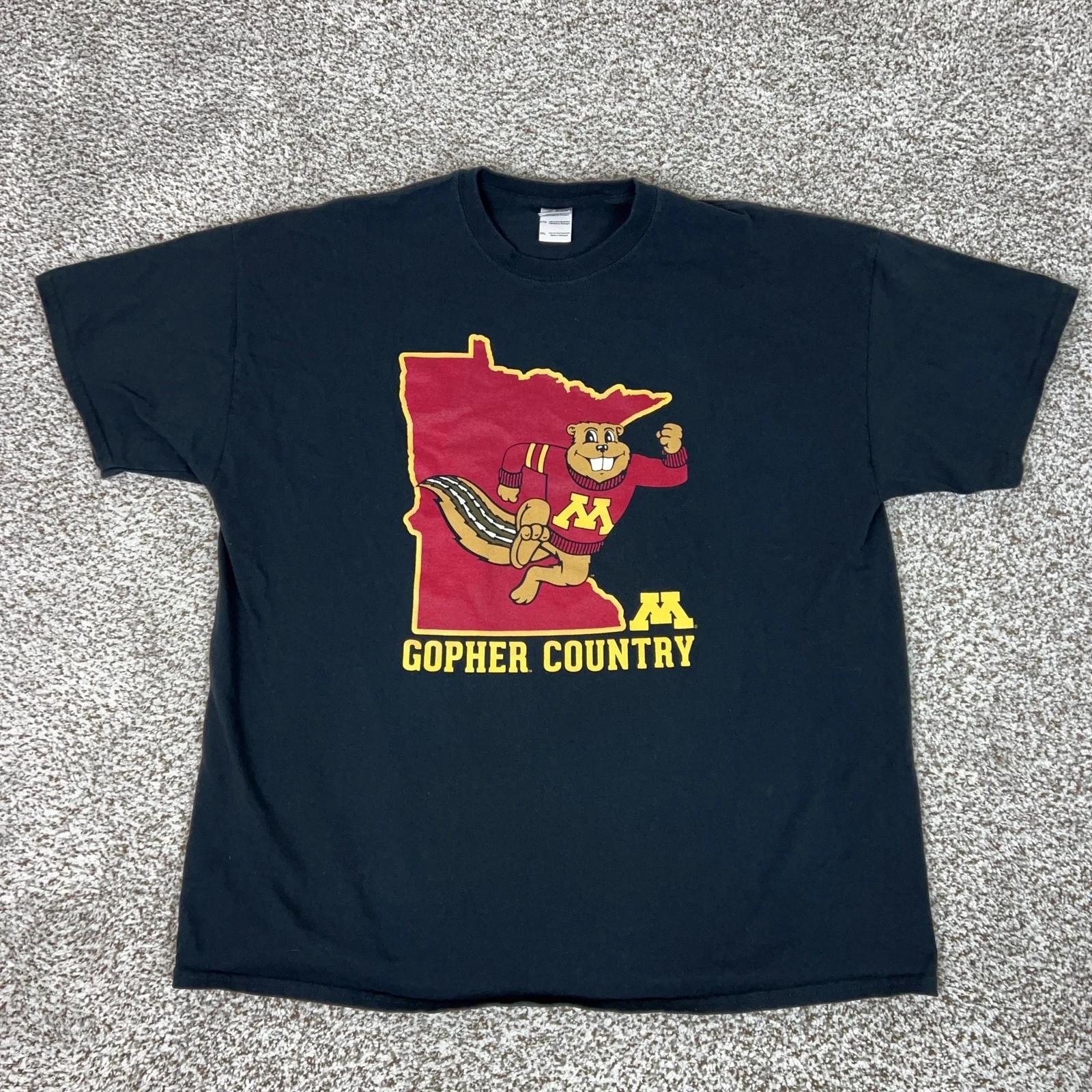 

Minnesota Golden Gophers Shirt Mens 2XL Black NCAA Gopher Country Graphic Tee L