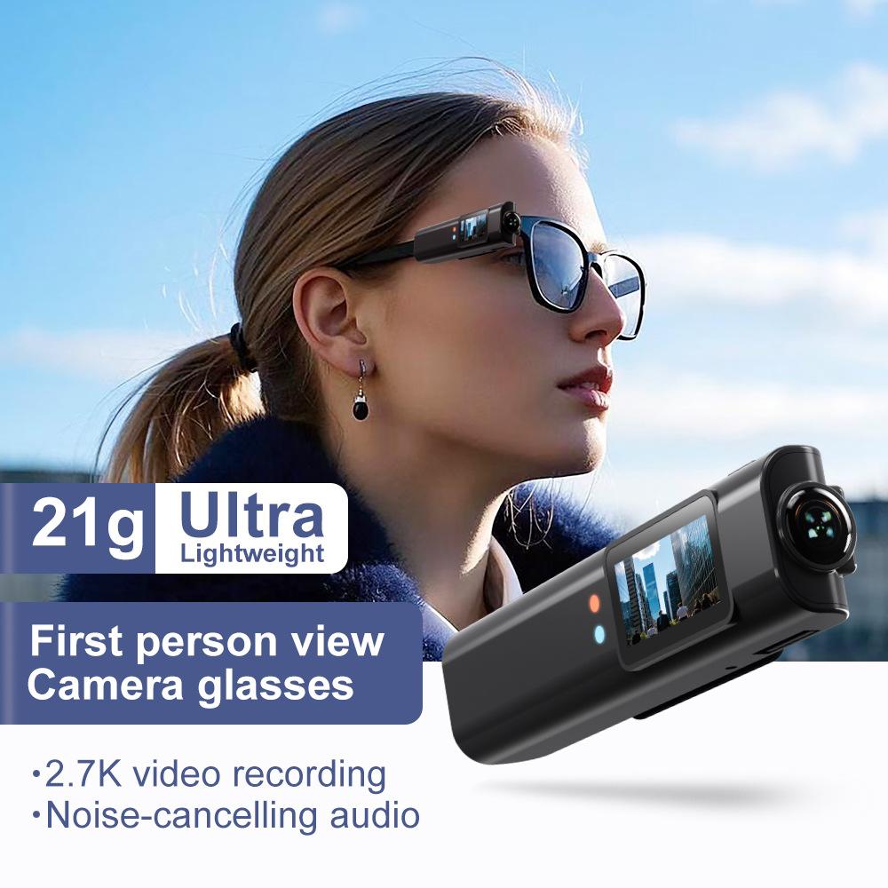 Action Camera Glasses High Definition 2.7K Wi-Fi Interconnection Outdoor Portable Sports DV Head-mounted Recorder