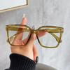 Fashion Oversized Square Glasses Anti Blue Light Glasses Large Frame Myopia Glasses Flat Light Glasses Transparent Eyeglasses