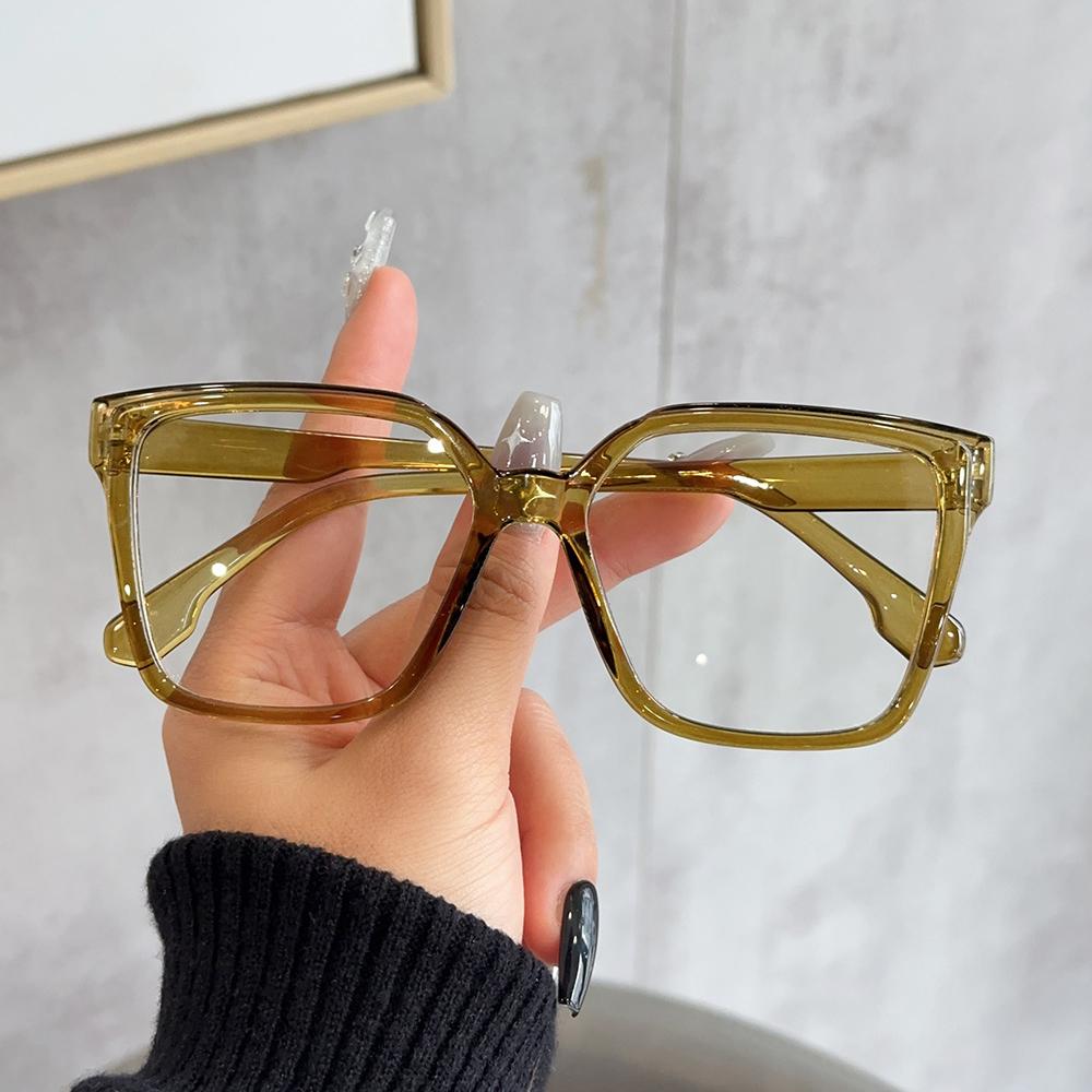 Fashion Oversized Square Glasses Anti Blue Light Glasses Large Frame Myopia Glasses Flat Light Glasses Transparent Eyeglasses