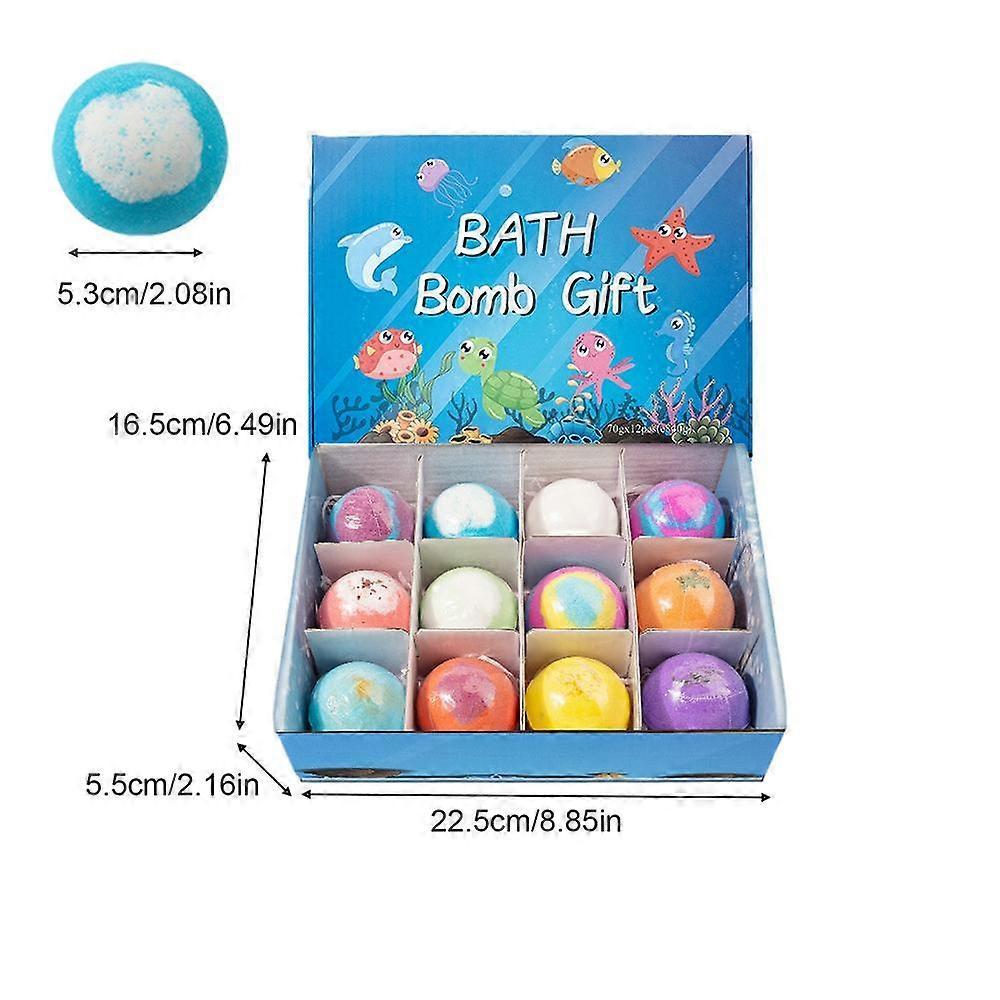12*50g Bath Bomb Gift Set, Colorful Bubble Bath Bombs Aromatherapy Spa Set Easter Gift for Kids Boys Girls