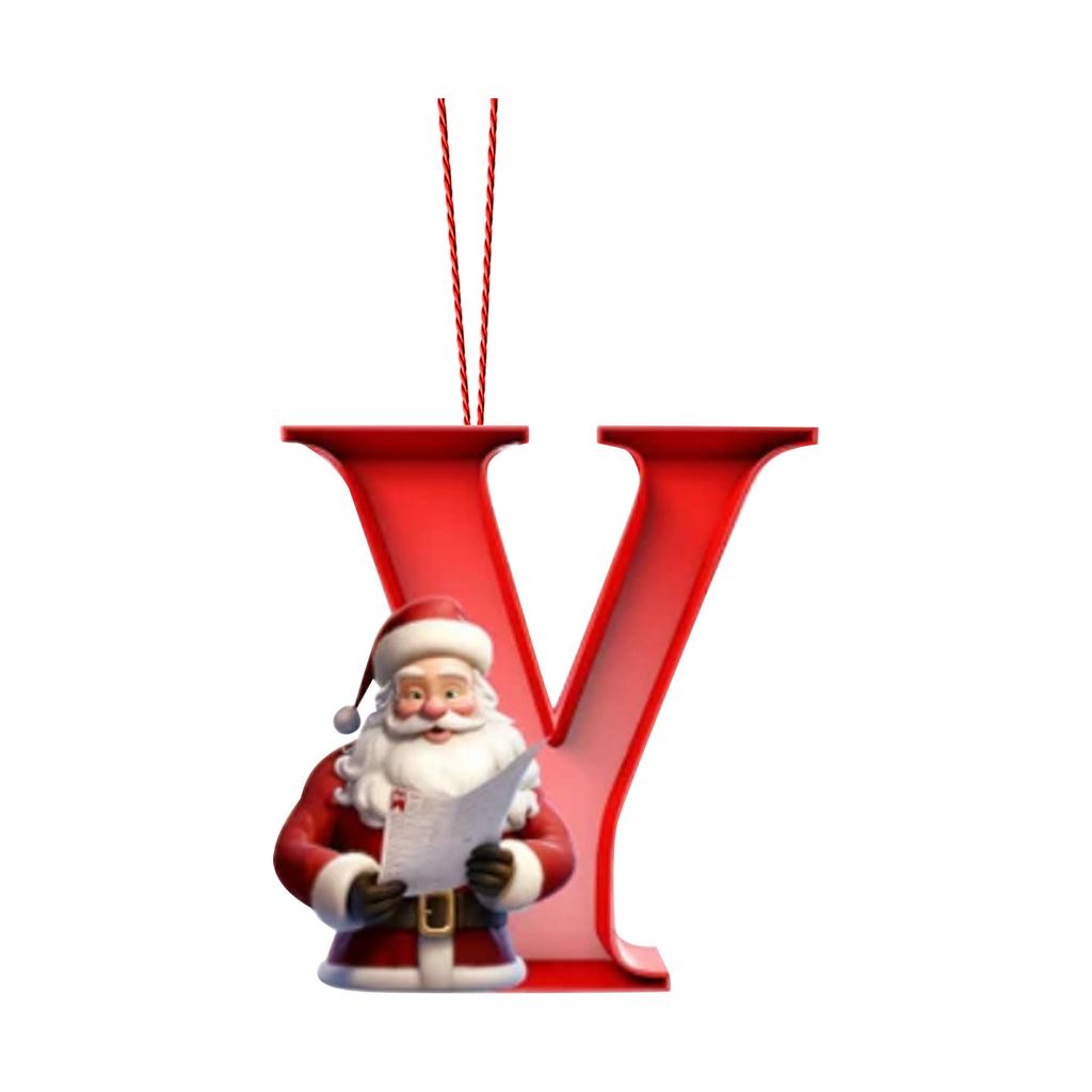 2D 26 Letter Christmas Ornaments Acrylic Flat Christmas Tree Home Decorations Ornaments