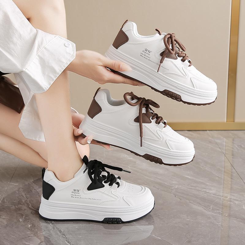 Fashion 2025 Spring New Platform Sports Shoes for Women Korean Edition Versatile Comfortable Breathable Sports Style Casual Shoes Women