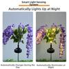 Creative Garden Floor Lamp Realistic Landscape Lawn Lamp Solar Wisteria Flower Lamp  House