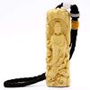 [Asuniko] Kannon Bodhisattva Wood Carving Boxwood Buddhist Statue Amulet Netsuke 8.5cm Protective Guardian Deity