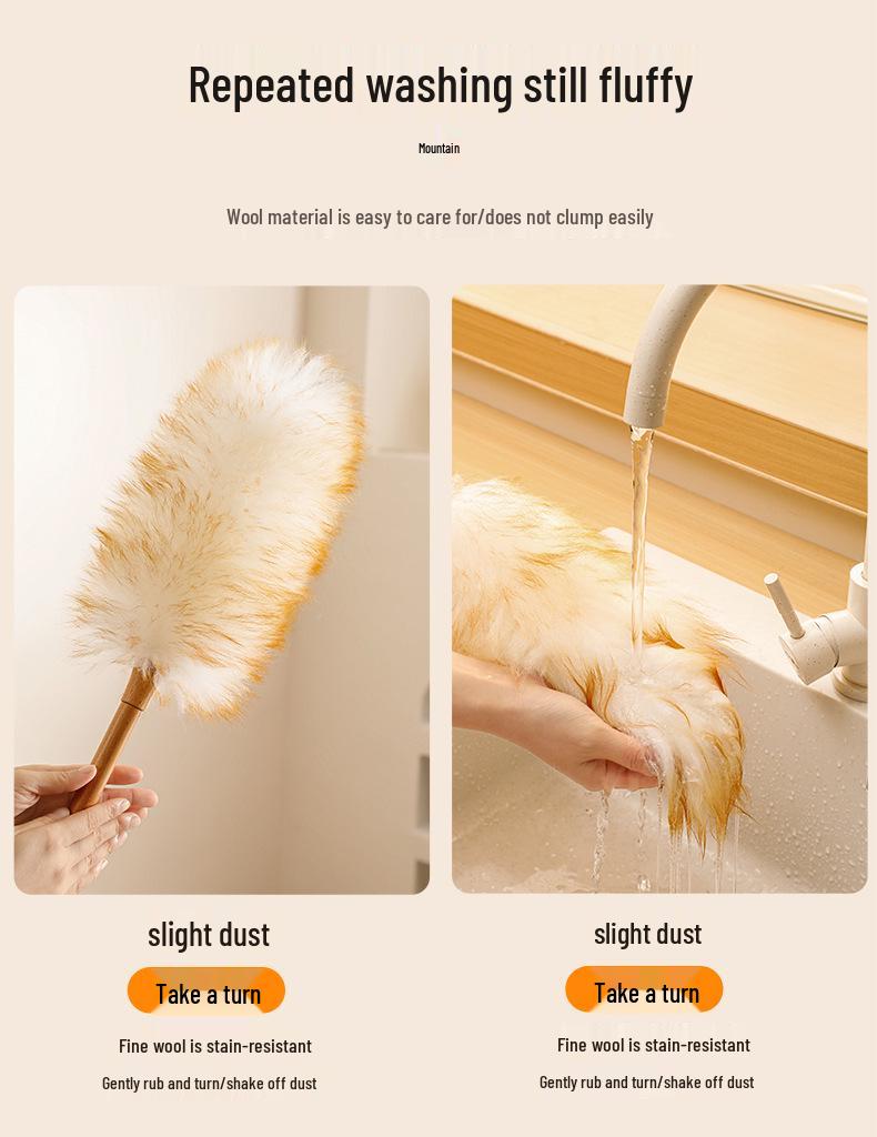 Retractable Chicken Feather and Wool Duster for Household and Car Cleaning