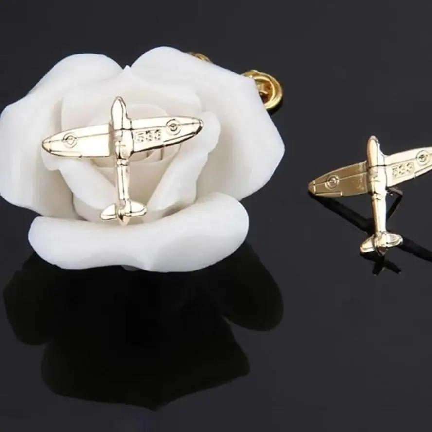 New 1 Pcs Two Aircraft Alloy Airplane Pins Children Lovely Brooch Clothes Cowboy Bag Holiday Gifts Shoes Bags Badges Customized