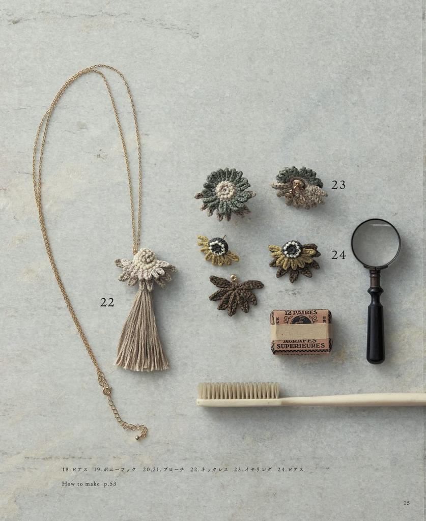 Crocheted plant motif accessories (applemints)