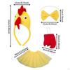4 Pieces Chicken Animal Costume Set with Bow Tie, Tail, Skirt for Festival
