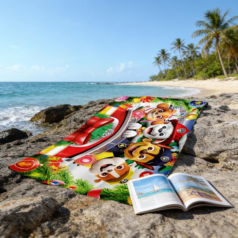 1pc Paw Paw21 Beach Towel, Beach and Seaside Swimming Pool Equipment, Fashion Pattern, Rectangular, Travel Essentials
