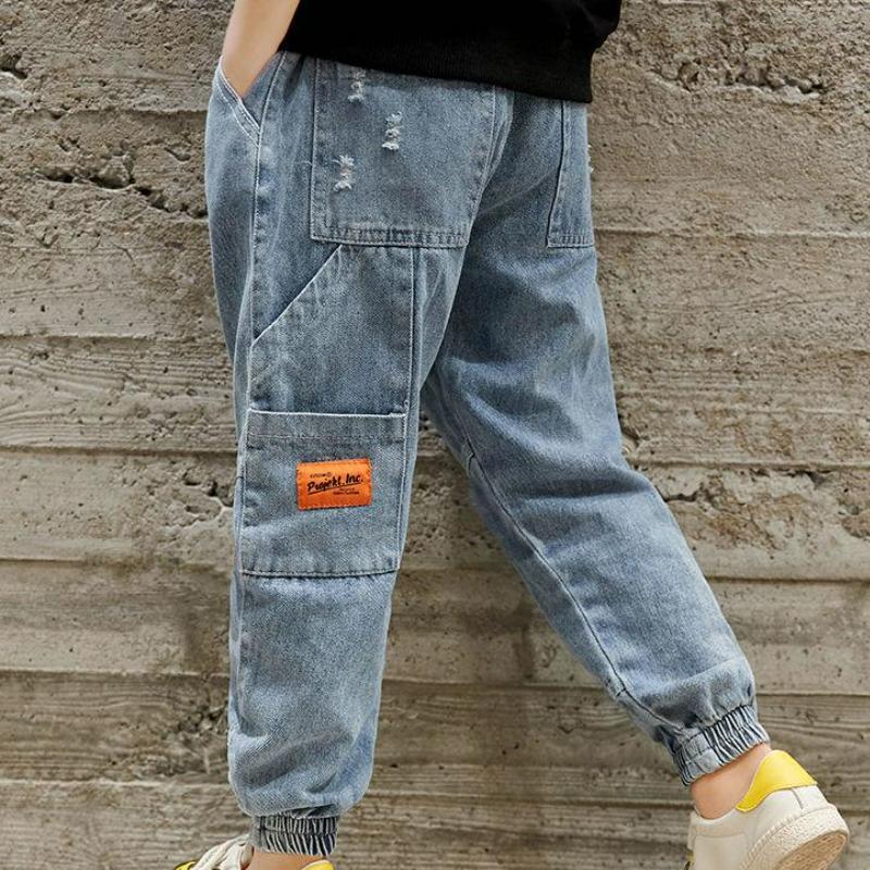 Autumn Winter Boys Jeans 4-13 Years Old Kids Jeans Pants Baby Boys Jean Kids Plus Velvet