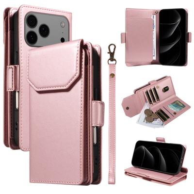Luxury Magnetic Card Solt Wallet Flip Leather Phone Case For iPhone 17 Pro Max 16 Plus 15 14 13 12 Kickstand Book Strap Cover