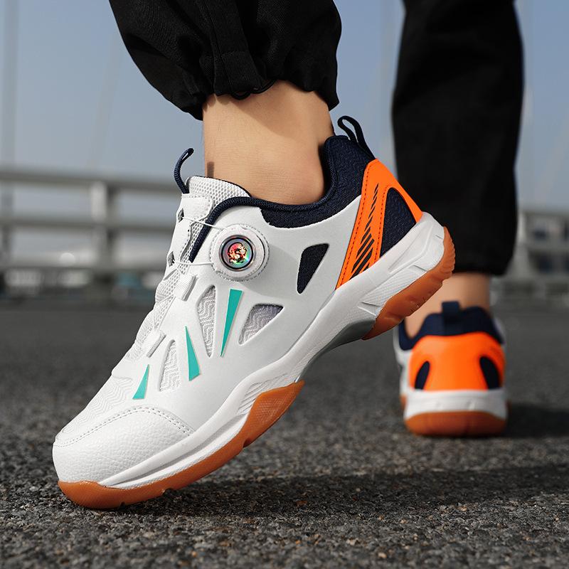 Rotating Button Badminton Shoes Men and Women Couple Teen Adult New Sports Shoes Table Tennis Training Shoes