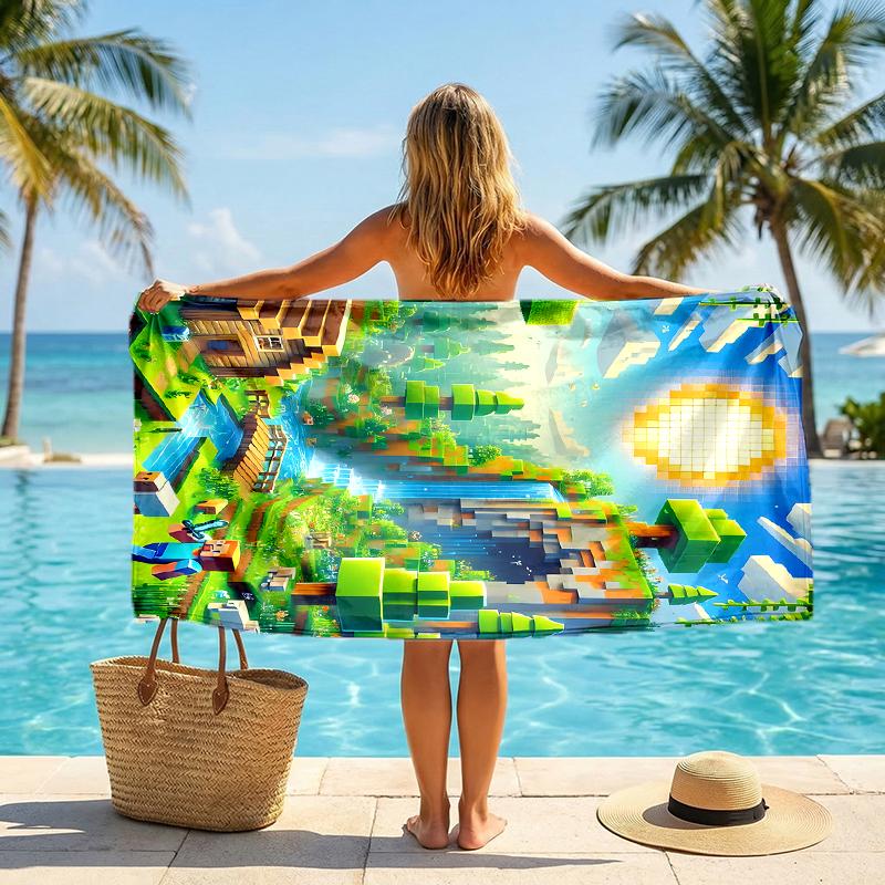 Pixel Game Fashion Beach Towel: Ideal for Summer Adventures Soft, absorbent and quick drying suitable for swimming and bathing