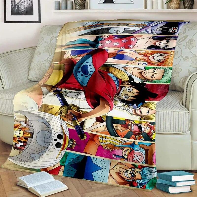 Japanese Anime One P-Piece Lightweight Flannel Blanket,Multi-purpose Holiday Gift Blanket Warm And Soft Blankets All Seasons