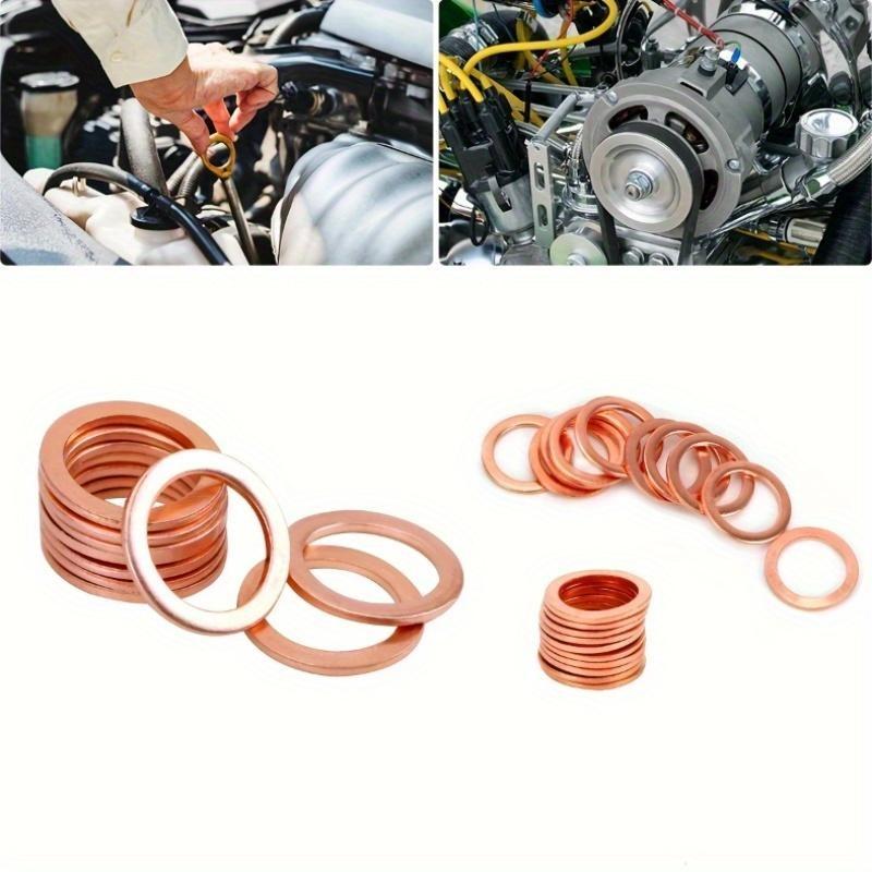 200-teiliger Kupfer-Dichtungssatz – verschiedene Flachring-Dichtungssätze für Autoreparaturen, Ölablassschraube, Kfz-O-Ring-Sortiment