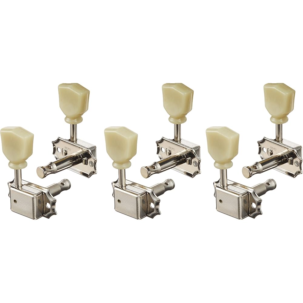 SCUD Kluson-type tuners with Keystone knobs, 3+3 nickel finish, 2012NS