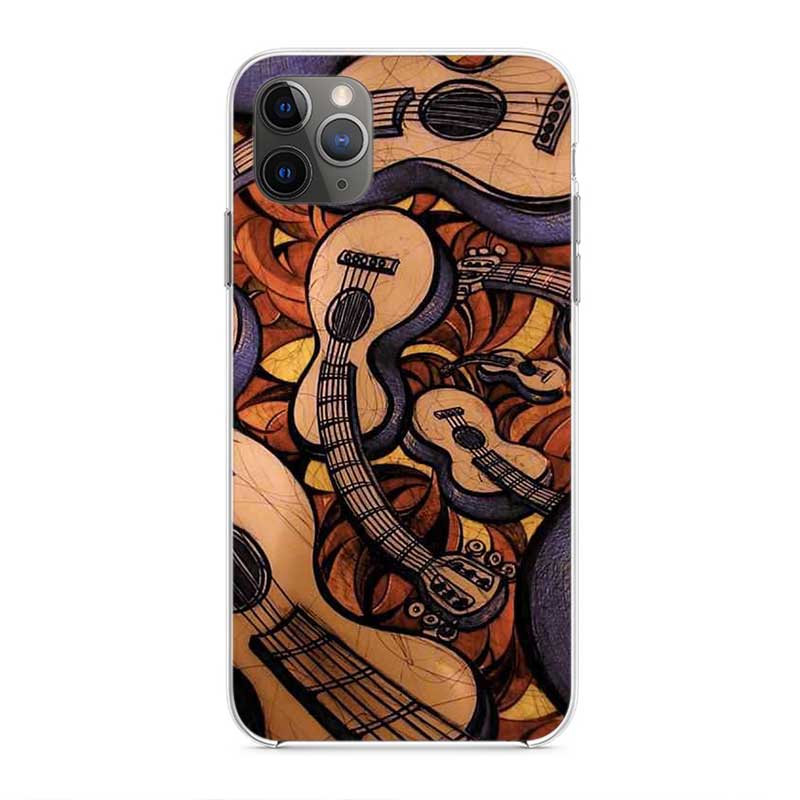 Guitar Music Soft Mobile Phone Covers For IPhone X XS MAX SE 2020 XR 11 11Pro 12 Mini Shell 8 7 6 6S Plus Transparent TPU Case