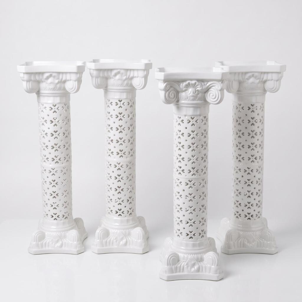 4 Pieces Hollow Roman Pillar Ornate Wedding Column Classic for Event Decorators