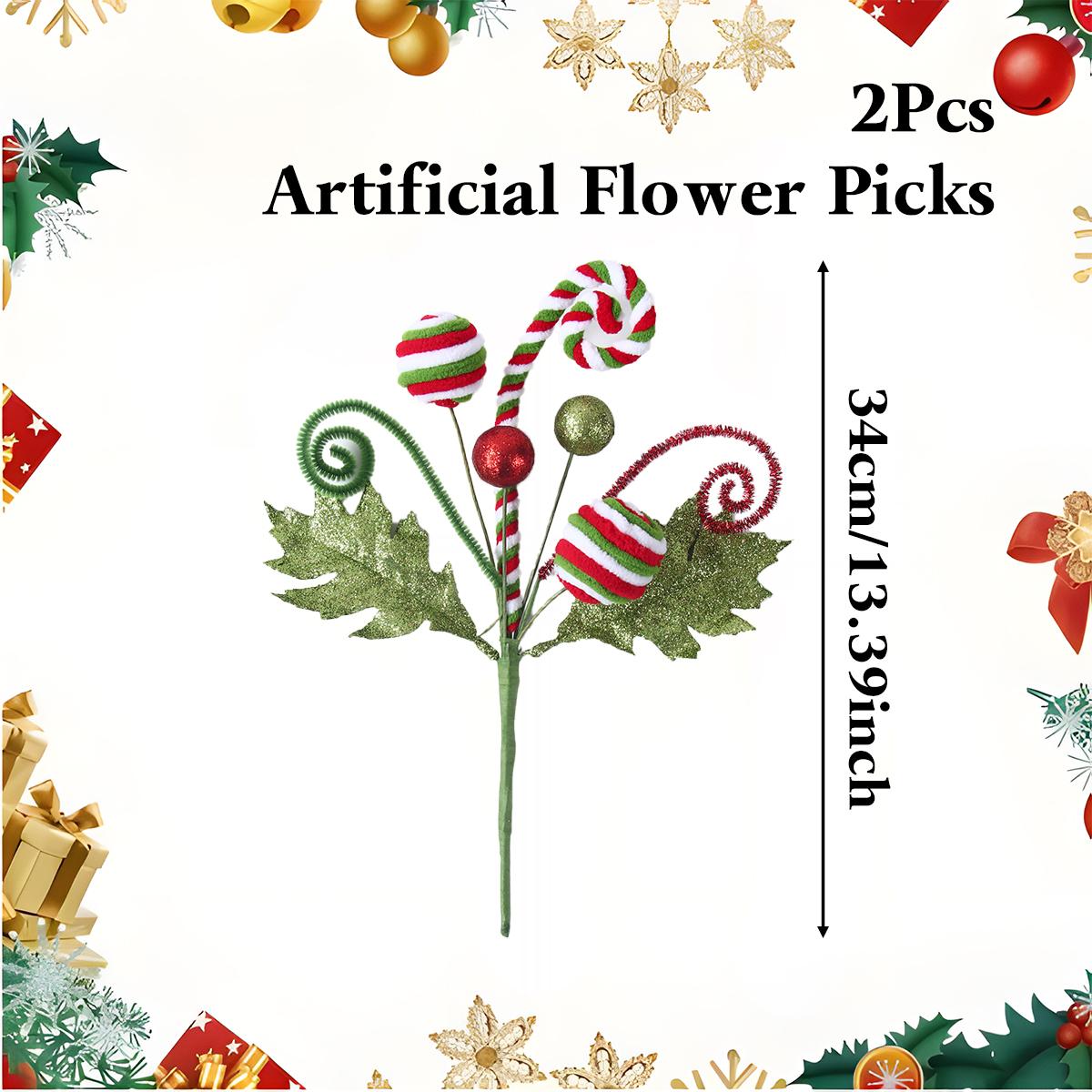 

Рождественские искусственные цветочные пики Счастливого Рождества Декор для дома 2025 Навидад Натал Рождественская елка Цветочное украшение Новогодний подарок 2026