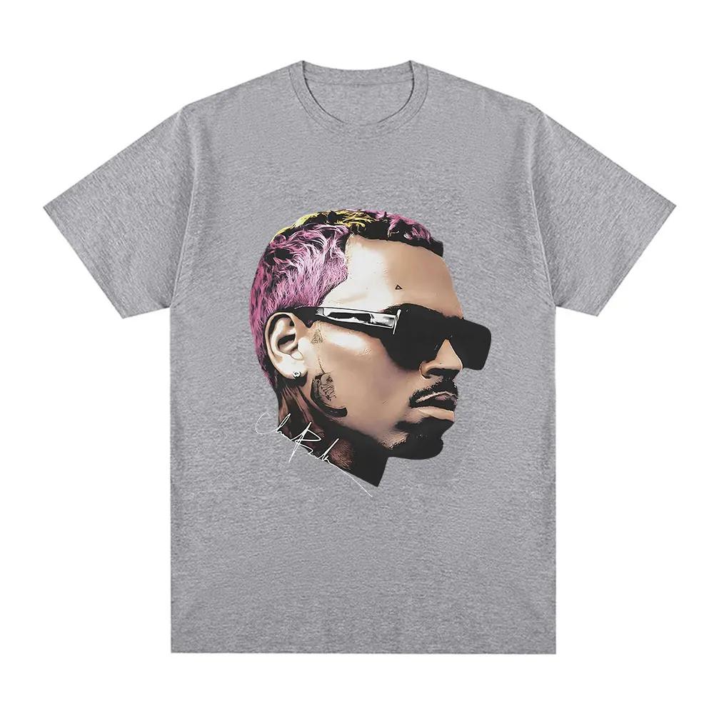 Rap singer Chris Brown BreezyBig Face Graphic T-shirt Harajuku women's short sleeved Tshirt street