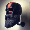 Motorcycle Helmet Rack Helmet Holder Skull With Beard-Helmet Rack Wall Mount